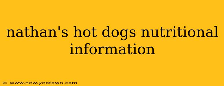 nathan's hot dogs nutritional information