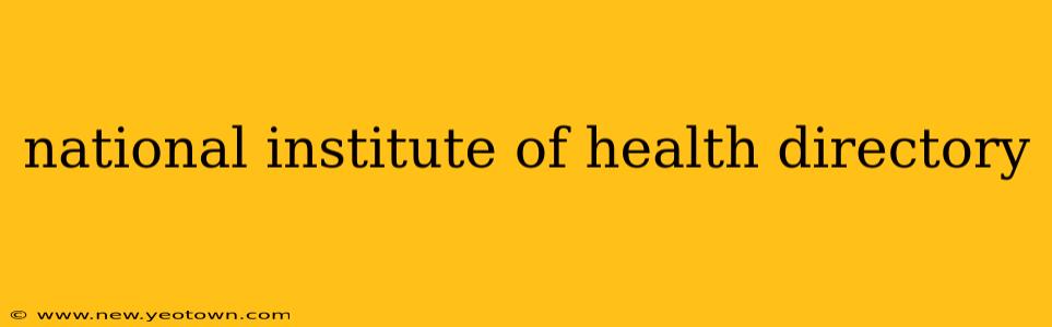 national institute of health directory