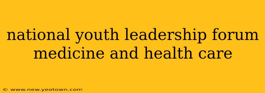 national youth leadership forum medicine and health care
