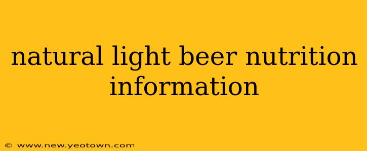 natural light beer nutrition information