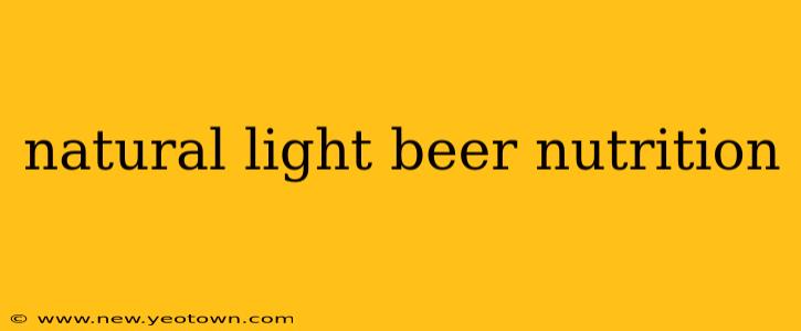natural light beer nutrition