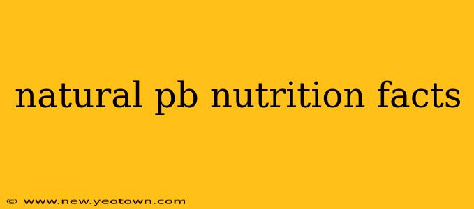 natural pb nutrition facts