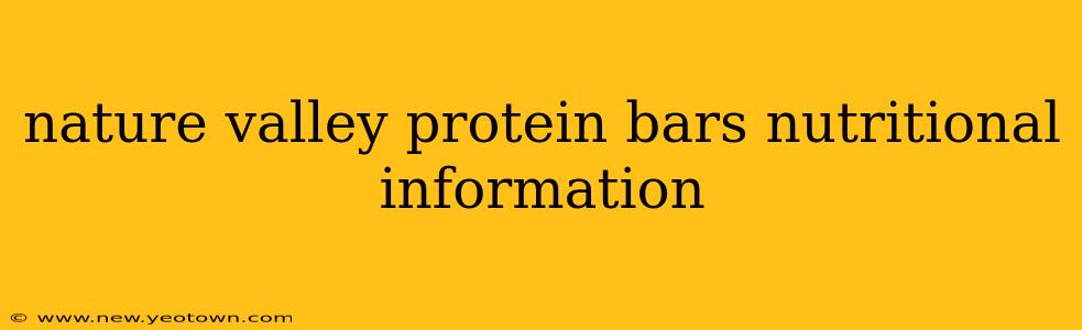 nature valley protein bars nutritional information