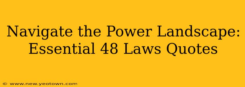 Navigate the Power Landscape: Essential 48 Laws Quotes