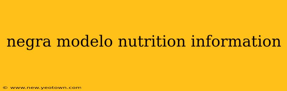 negra modelo nutrition information