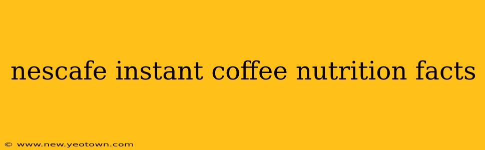 nescafe instant coffee nutrition facts