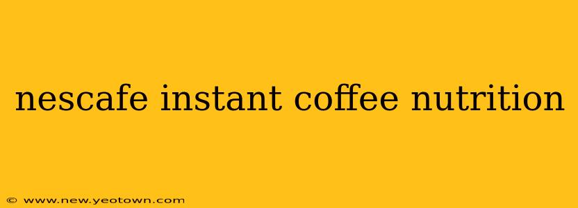 nescafe instant coffee nutrition