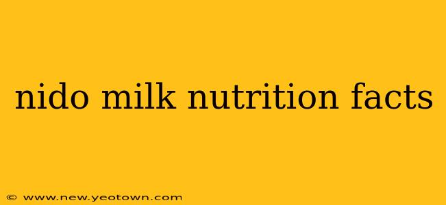 nido milk nutrition facts