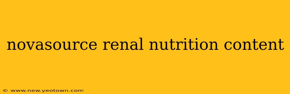 novasource renal nutrition content