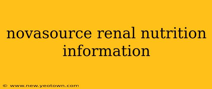 novasource renal nutrition information