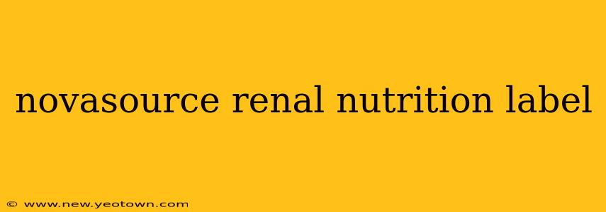 novasource renal nutrition label