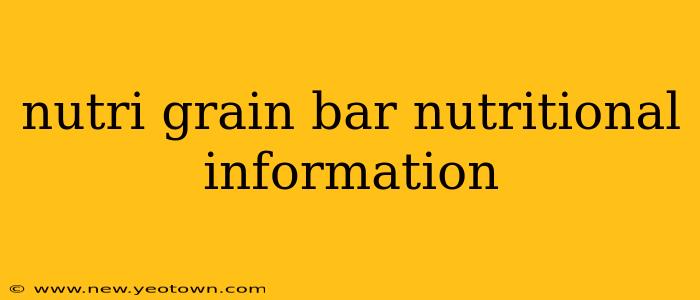 nutri grain bar nutritional information