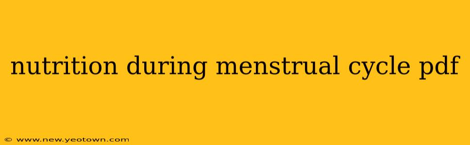 nutrition during menstrual cycle pdf