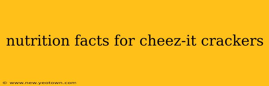 nutrition facts for cheez-it crackers