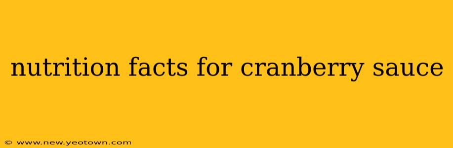 nutrition facts for cranberry sauce