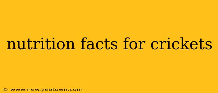 nutrition facts for crickets
