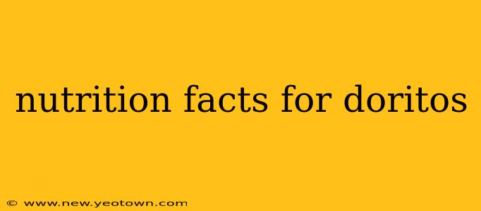 nutrition facts for doritos