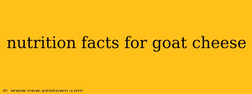 nutrition facts for goat cheese