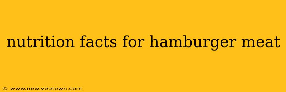 nutrition facts for hamburger meat