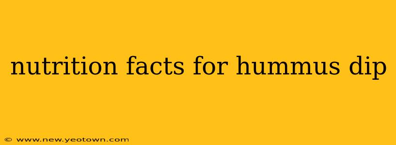 nutrition facts for hummus dip