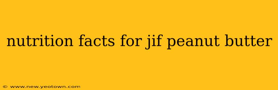 nutrition facts for jif peanut butter