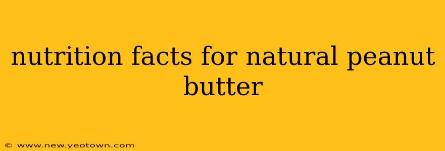 nutrition facts for natural peanut butter