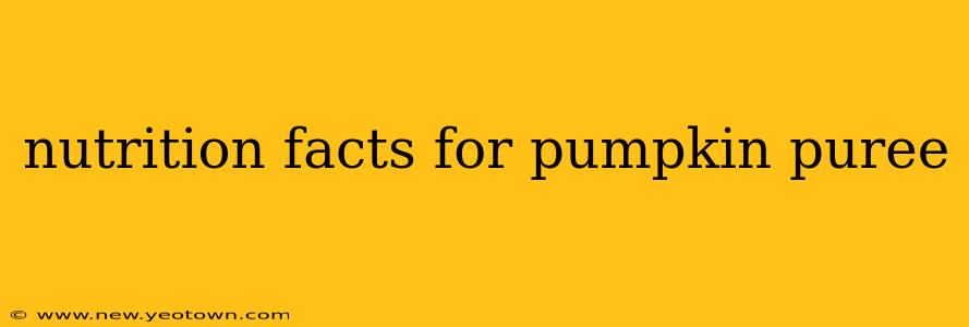 nutrition facts for pumpkin puree