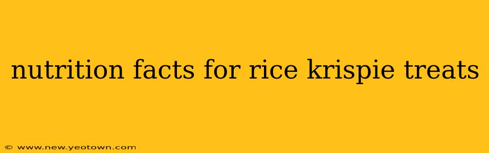 nutrition facts for rice krispie treats