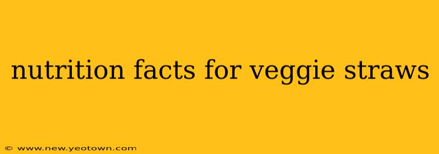 nutrition facts for veggie straws