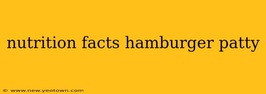 nutrition facts hamburger patty