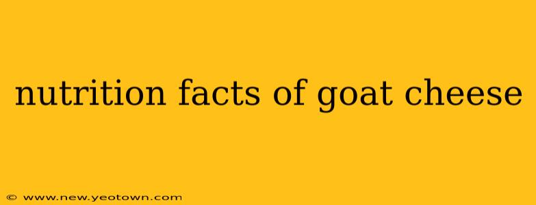 nutrition facts of goat cheese