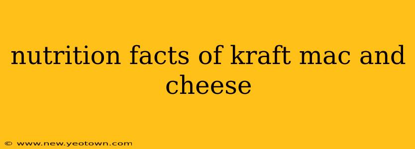 nutrition facts of kraft mac and cheese