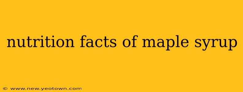 nutrition facts of maple syrup