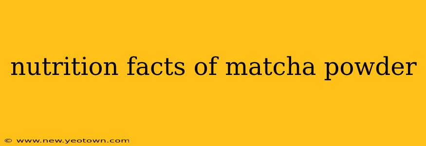 nutrition facts of matcha powder