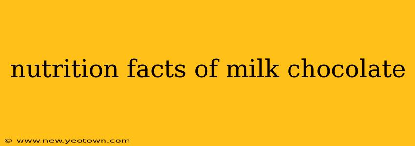 nutrition facts of milk chocolate