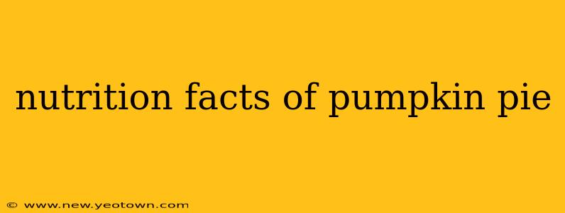 nutrition facts of pumpkin pie