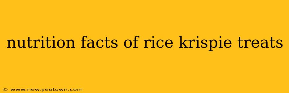 nutrition facts of rice krispie treats
