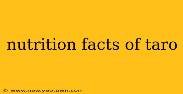 nutrition facts of taro