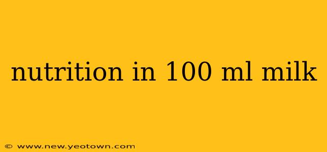 nutrition in 100 ml milk