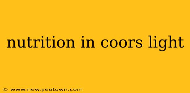 nutrition in coors light