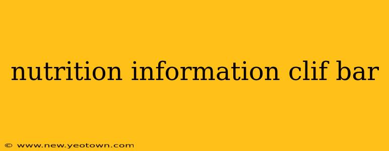 nutrition information clif bar