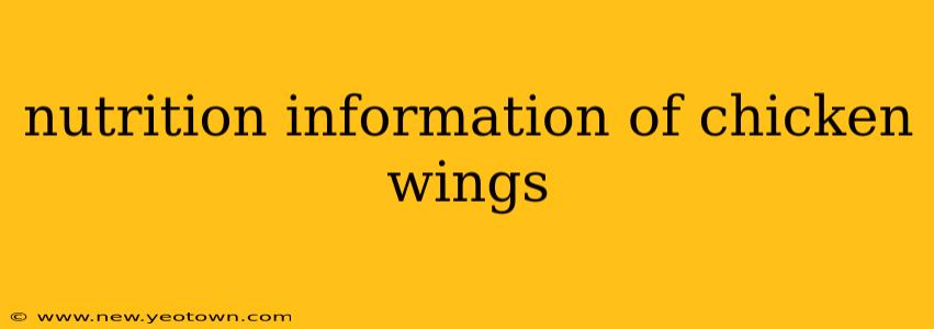 nutrition information of chicken wings
