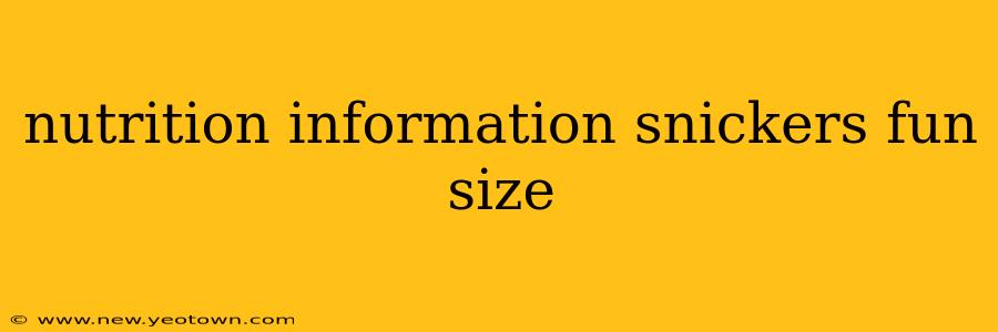 nutrition information snickers fun size