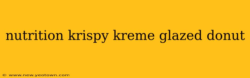 nutrition krispy kreme glazed donut