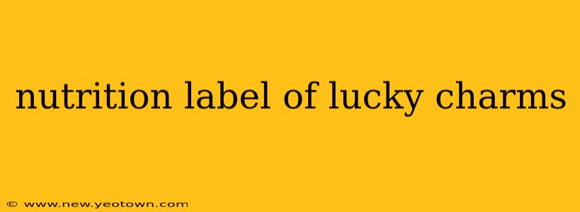nutrition label of lucky charms