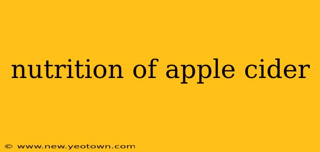 nutrition of apple cider