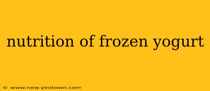 nutrition of frozen yogurt