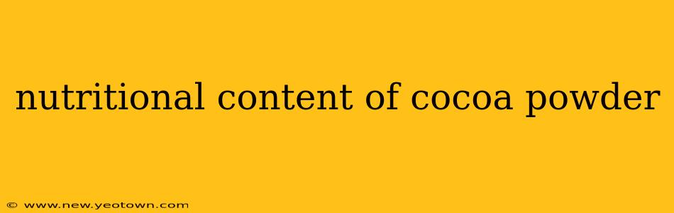nutritional content of cocoa powder
