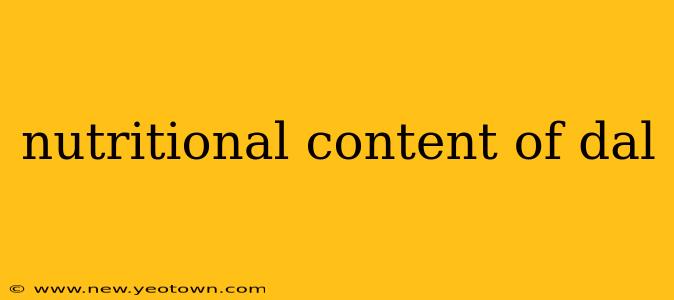 nutritional content of dal