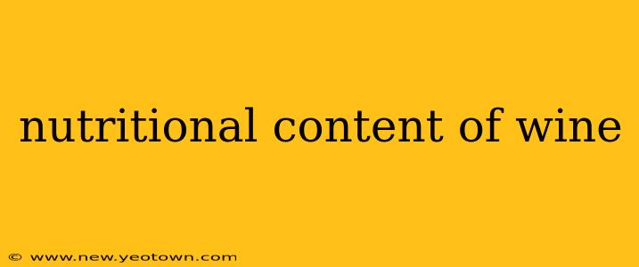 nutritional content of wine